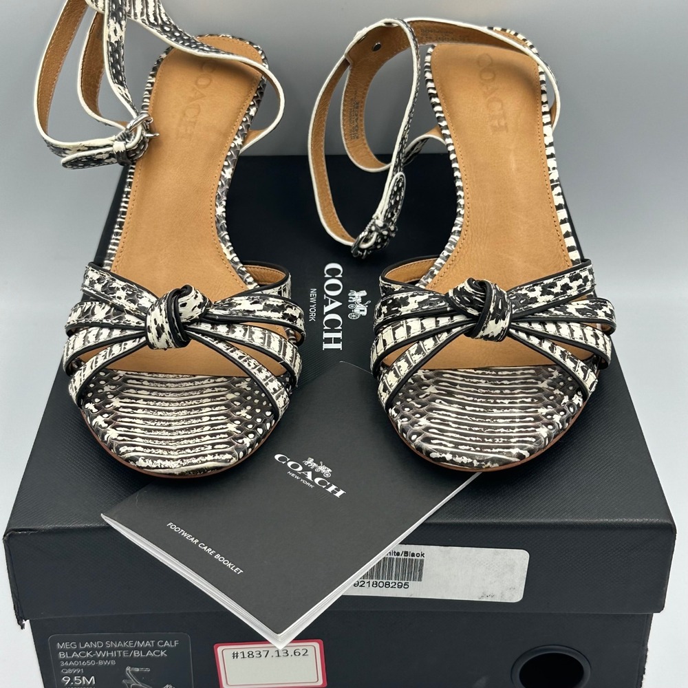 Coach Meg Land Snake Print Heels Y2K Designer Strappy Sandals Euro Chic wmns 9.5 - Picture 3 of 12